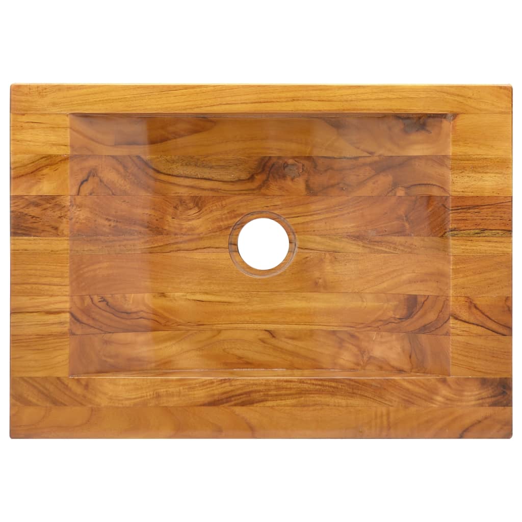 Waschbecken Massivholz Teak 50x35x10 cm