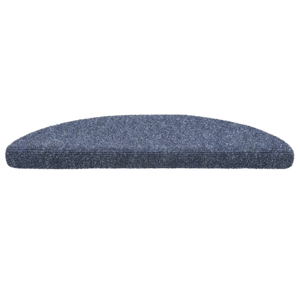 Selbstklebende Treppenmatten 10 Stk. Blau 56x17x3 cm Nadelvlies