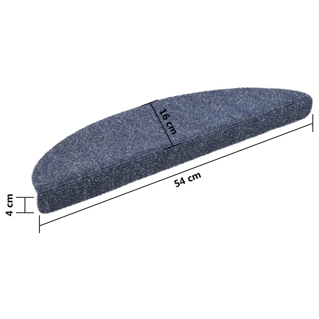 Selbstklebende Treppenmatten 10 Stk. Blau 56x17x3 cm Nadelvlies