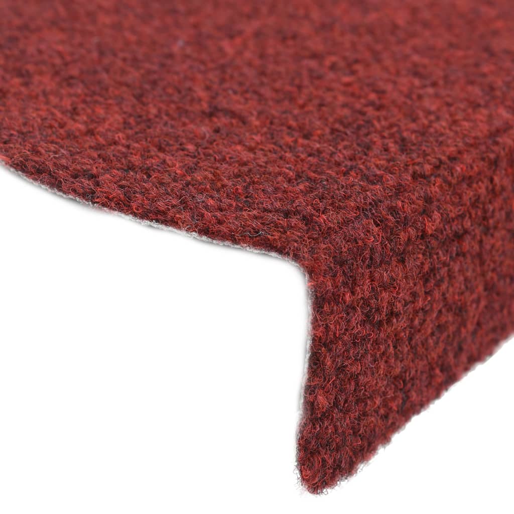 Selbstklebende Treppenmatten 10 Stk. Rot 65x21x4 cm Nadelvlies