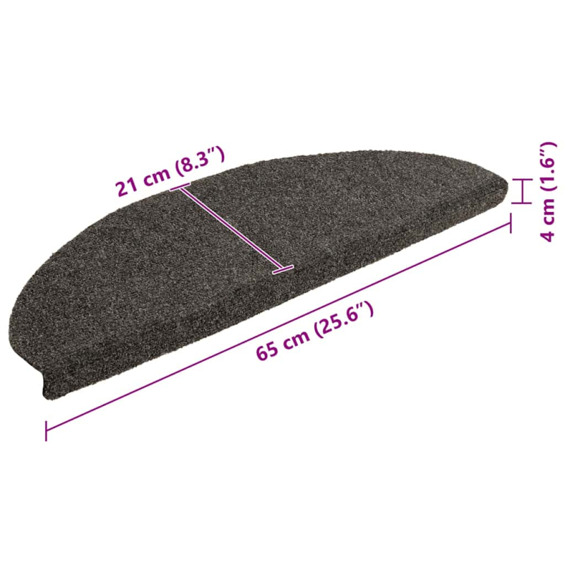 Selbstklebende Treppenmatten 5 Stk. Anthrazit 65x21x4 cm