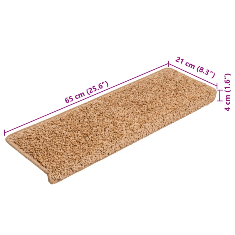Stufenmatten 10 Stk. 65x21x4 cm Beige