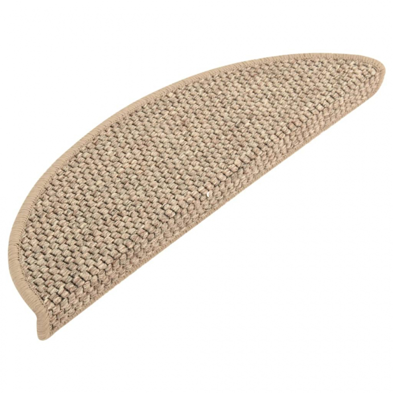 Treppenmatten Selbstklebend Sisal 15 Stk. 56x17x3cm Dunkelbeige