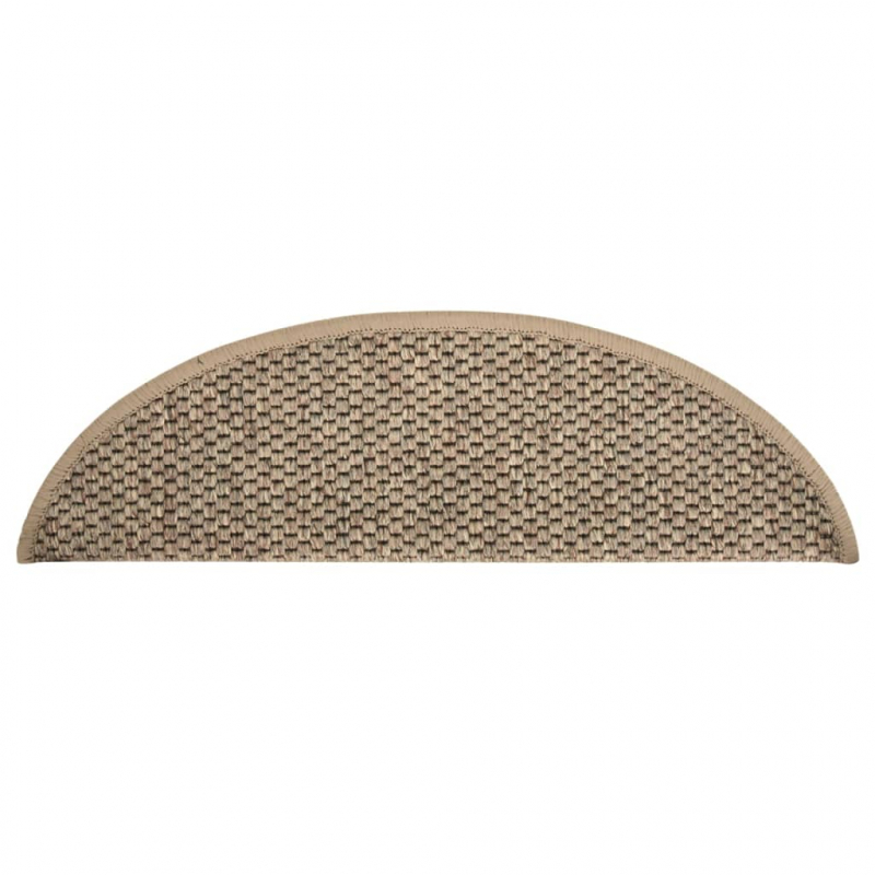 Treppenmatten Selbstklebend Sisal 15 Stk. 56x17x3cm Dunkelbeige