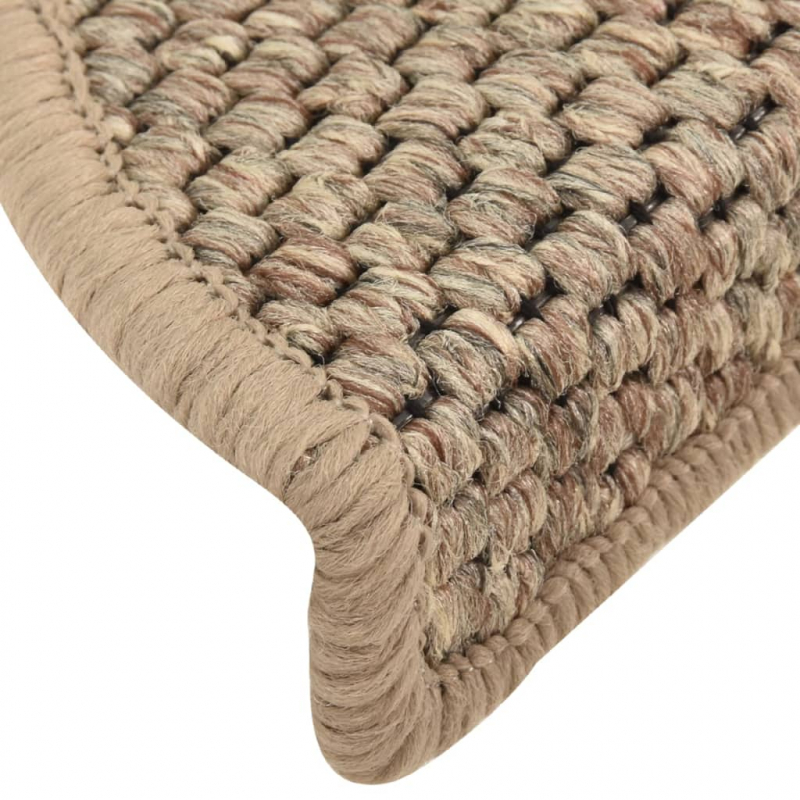 Treppenmatten Selbstklebend Sisal 15 Stk. 56x17x3cm Dunkelbeige