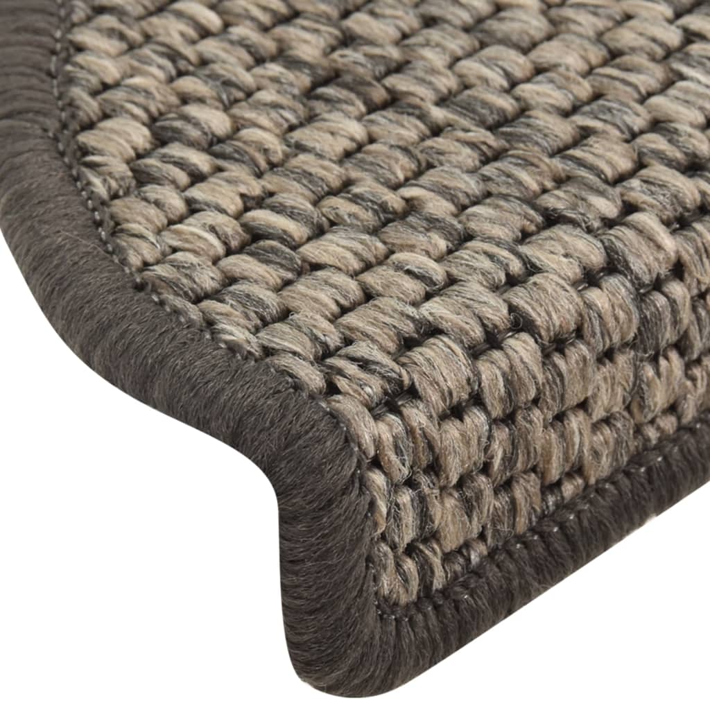 Treppenmatten Selbstklebend Sisal-Look 15 Stk. 65x21x4 Silbern