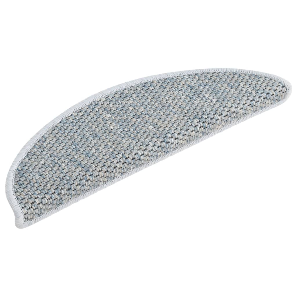 Treppenmatten Selbstklebend Sisal-Optik 15 Stk. 65x21x4 cm Blau