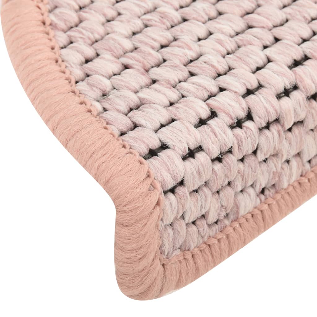 Treppenmatten Selbstklebend Sisal-Optik 15 Stk. 65x21x4 cm Rosa