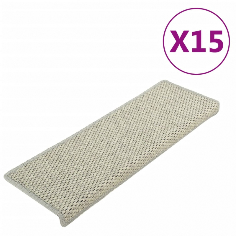 Treppenmatten Selbstklebend Sisal-Look 15 Stk 65x21x4 Grün