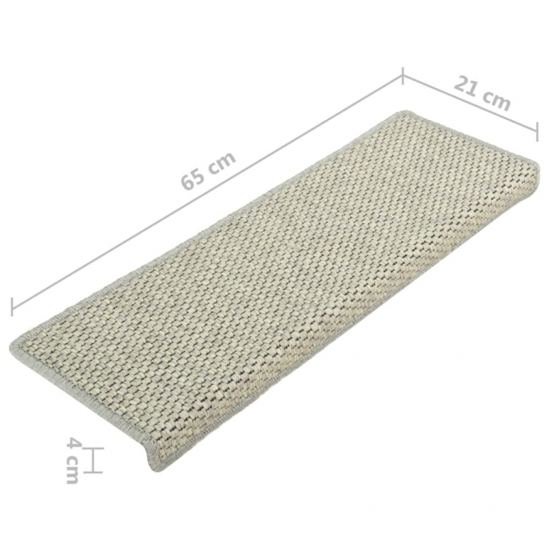 Treppenmatten Selbstklebend Sisal-Look 15 Stk 65x21x4 Grün