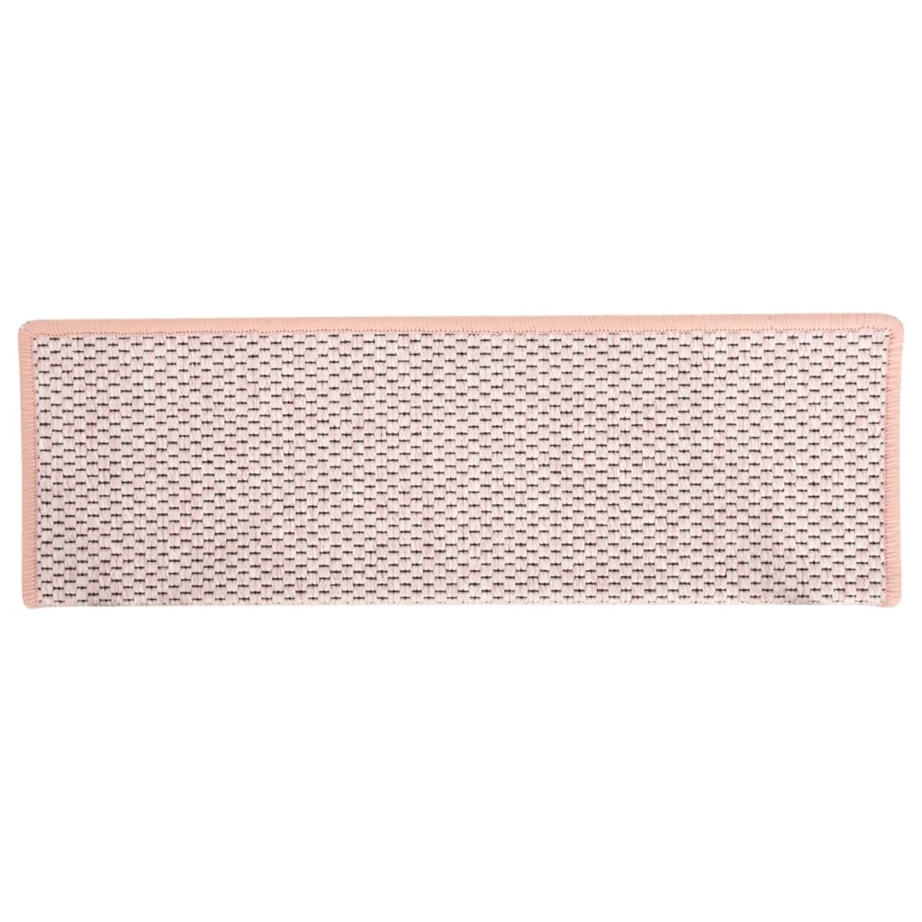 Treppenmatten Selbstklebend Sisal-Optik 15 Stk. 65x21x4 cm Rosa