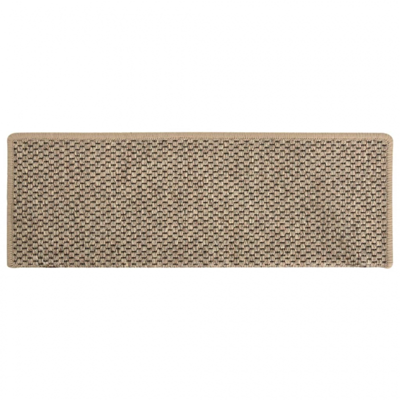 Treppenmatten Selbstklebend Sisal 15 Stk. 65x21x4cm Dunkelbeige