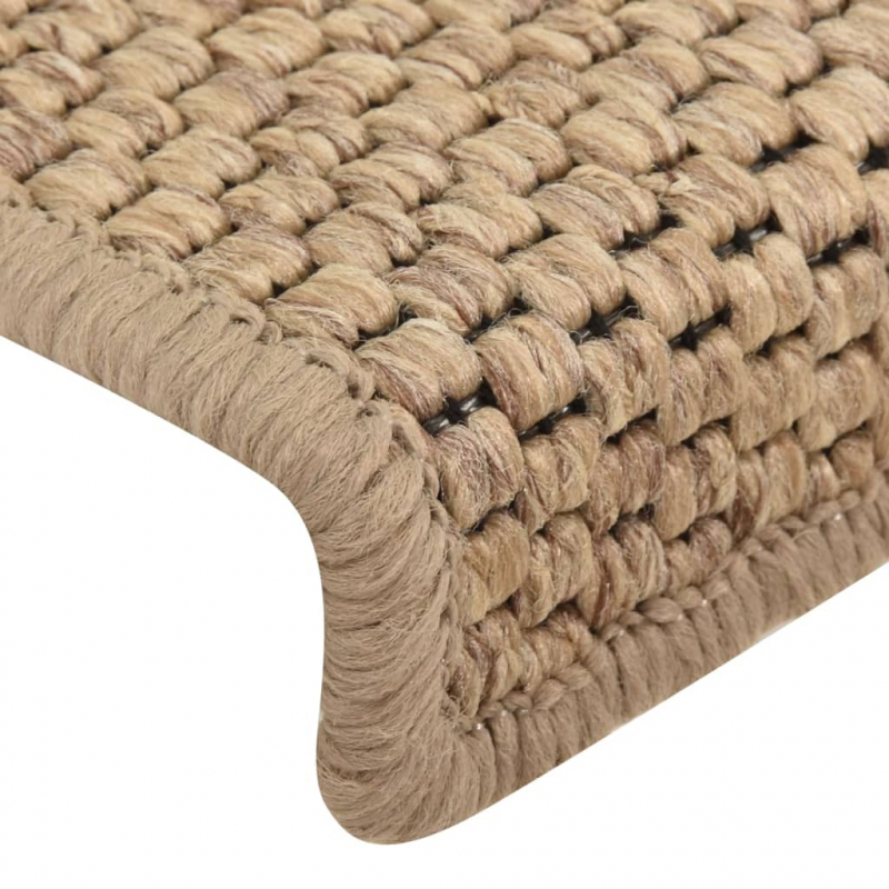 Treppenmatten Selbstklebend Sisal-Optik 15 Stk. 65x21x4 cm Sand