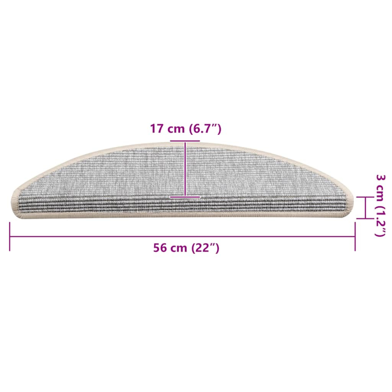 Treppenmatten Selbstklebend 15 Stk. 56x17x3 cm Silbern