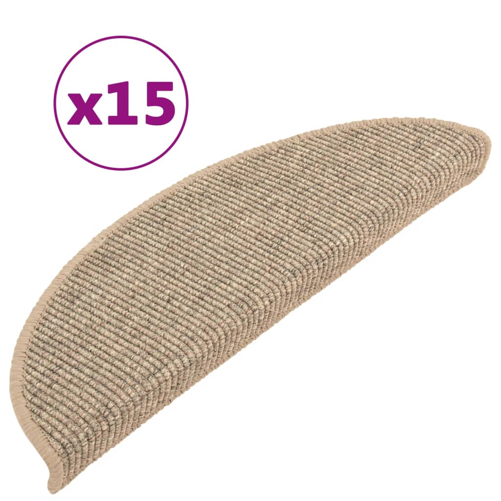 Selbstklebende Treppenmatten 15 Stk. 56x17x3 cm Dunkelbeige