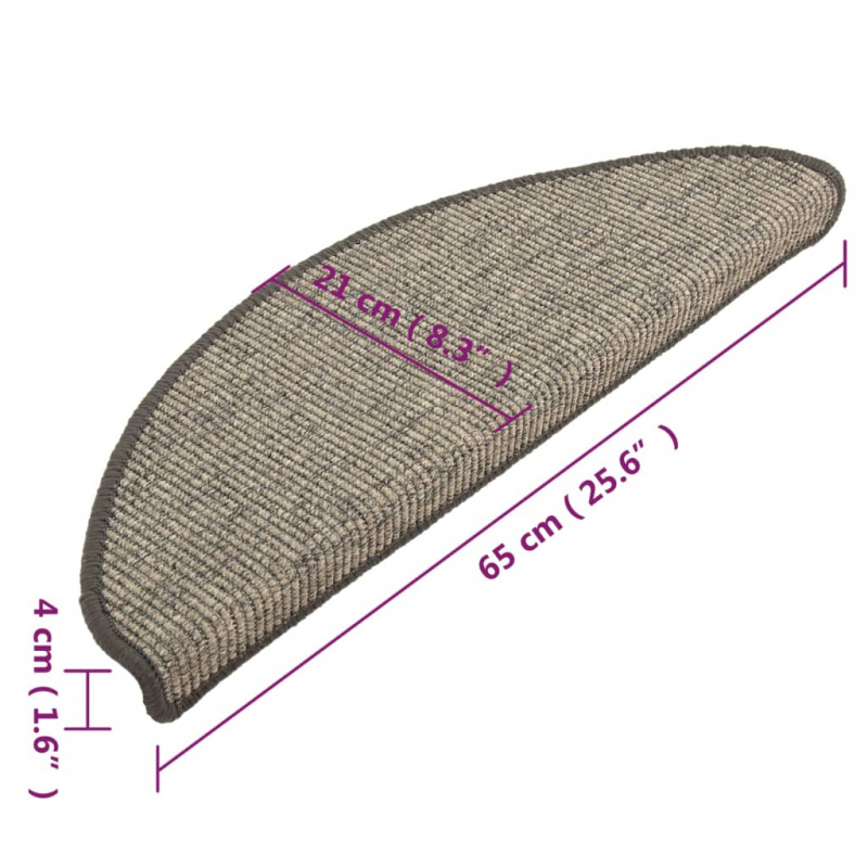 Stufenmatten Selbstklebend 15 Stk. Grau und Beige 65x21x4 cm