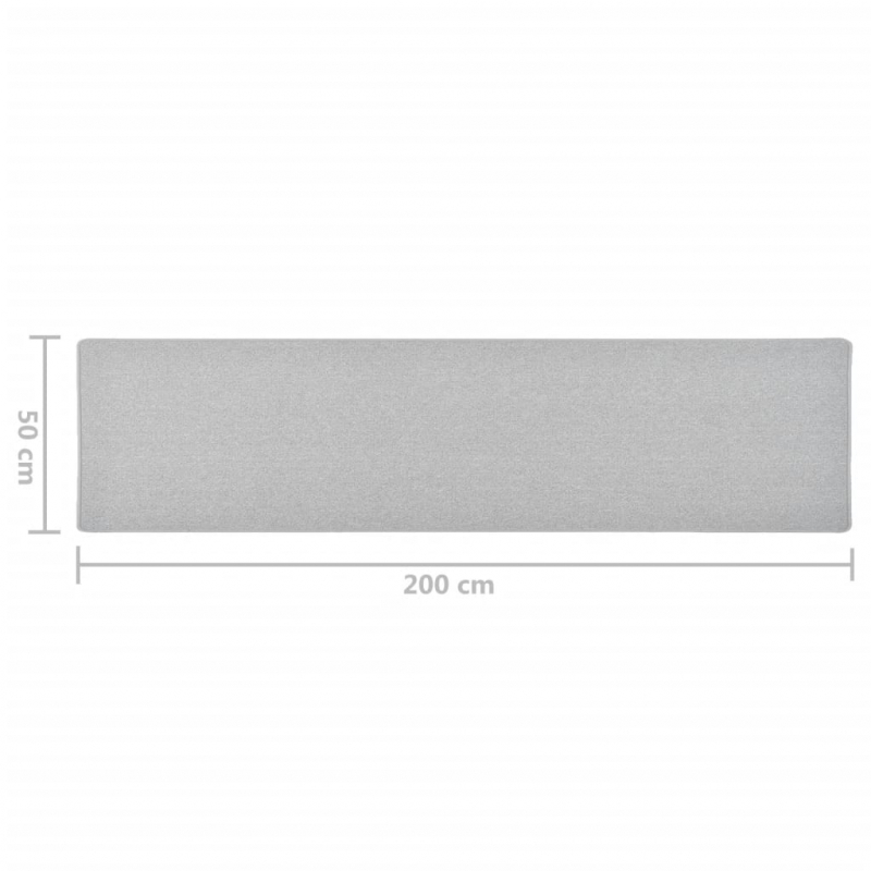 Teppichläufer Hellgrau 50x200 cm