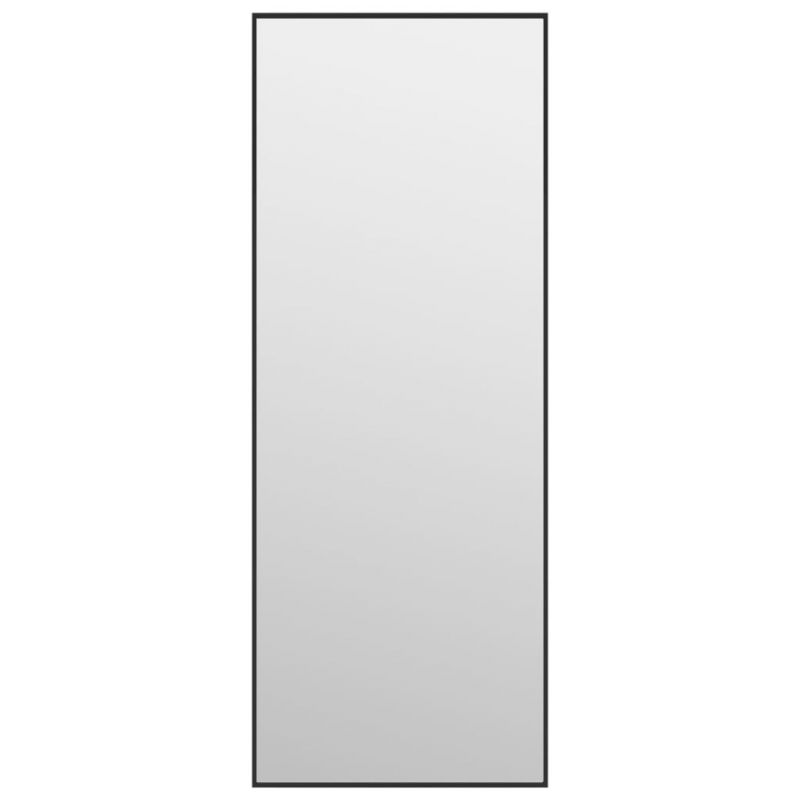 Türspiegel Schwarz 30x80 cm Glas und Aluminium