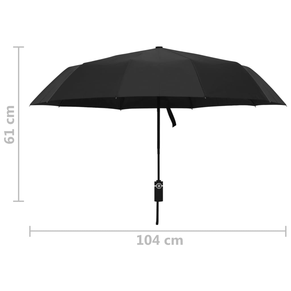 Faltbarer Regenschirm Automatisch Schwarz 104 cm