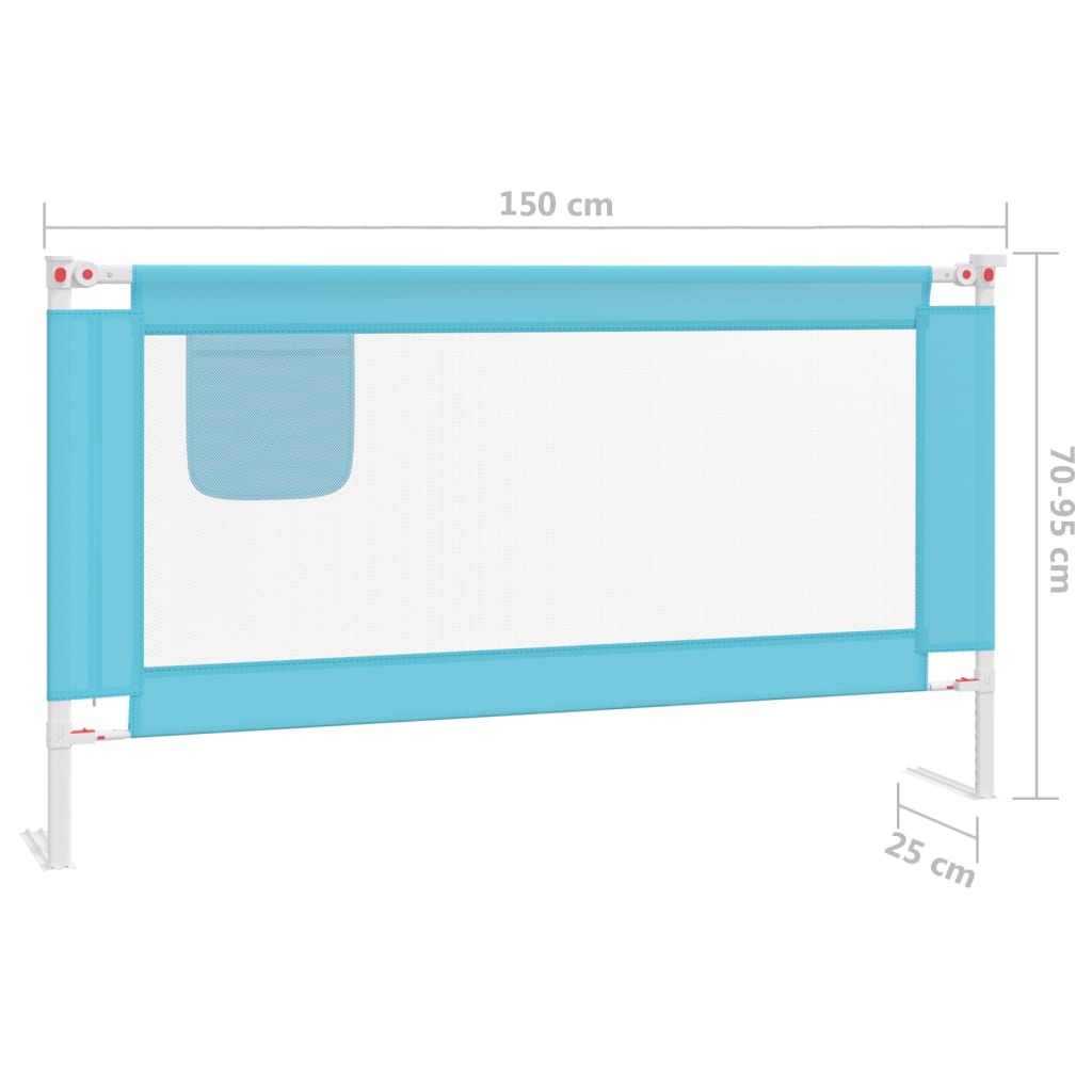 Kleinkind-Bettschutzgitter Blau 150x25 cm Stoff