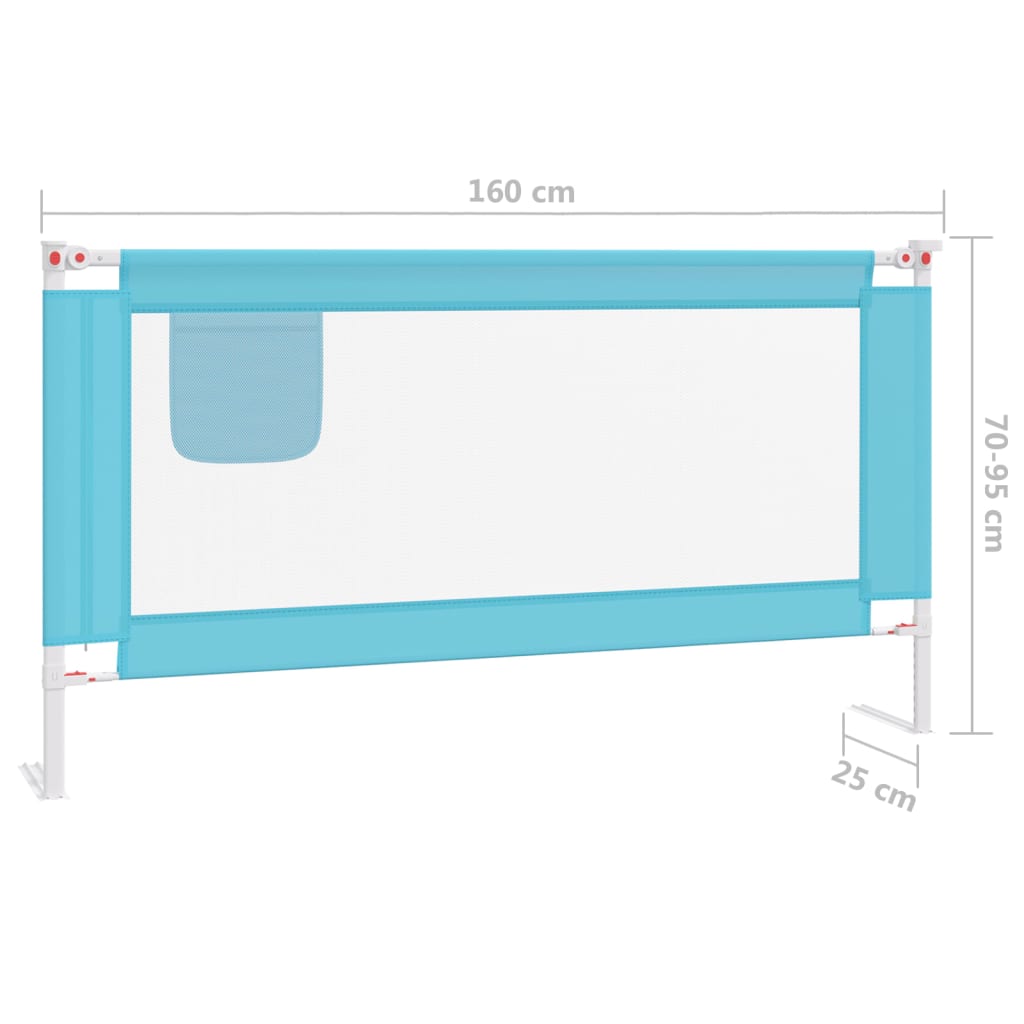 Kleinkind-Bettschutzgitter Blau 160x25 cm Stoff