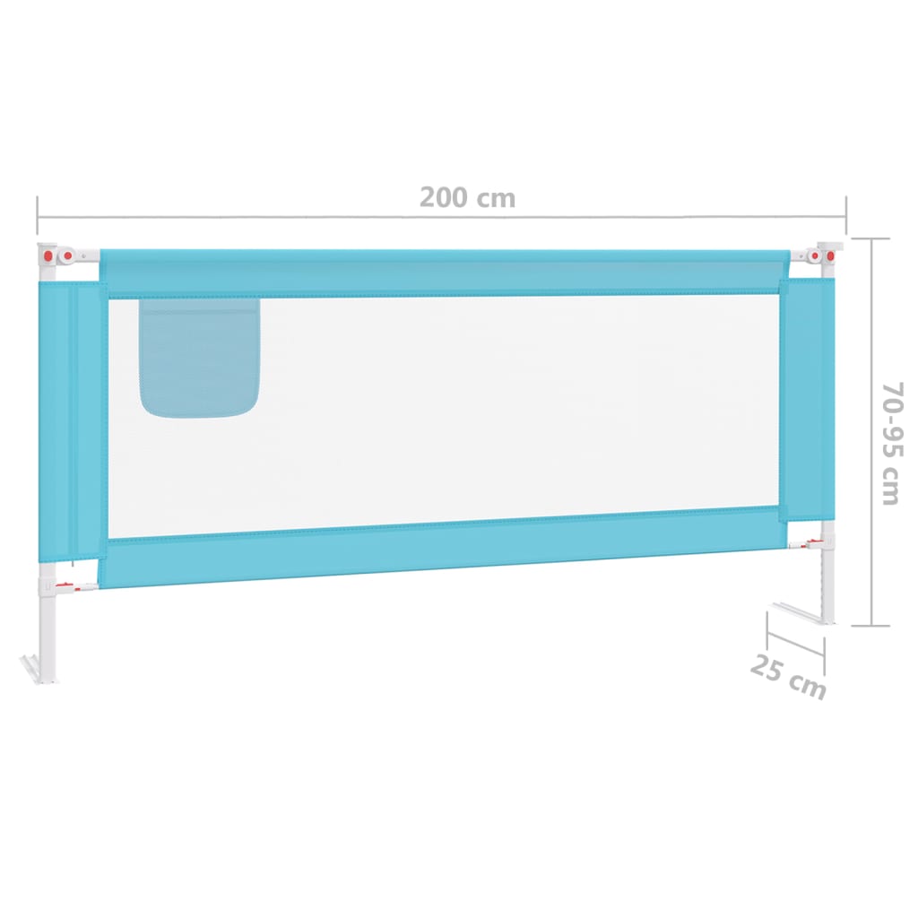 Kleinkind-Bettschutzgitter Blau 200x25 cm Stoff