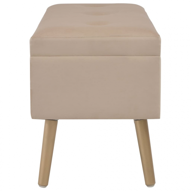 Bank mit Stauraum 80 cm Beige Samt