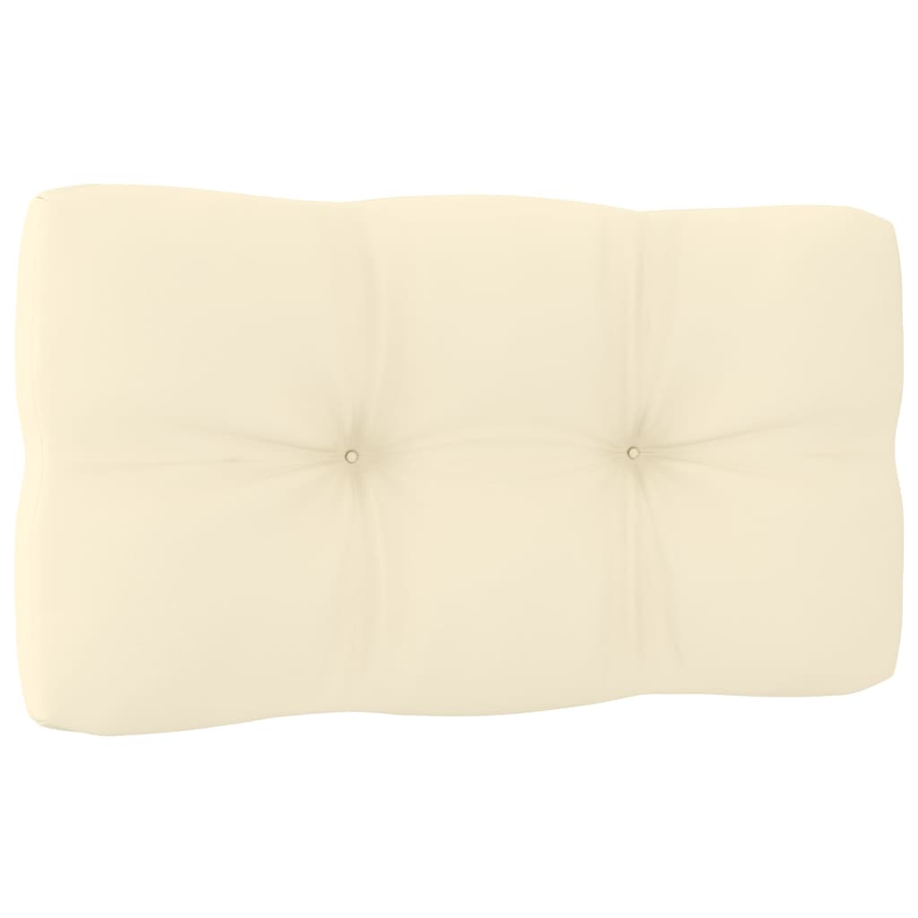 Garten-Ecksofa mit Creme Kissen Massivholz Kiefer