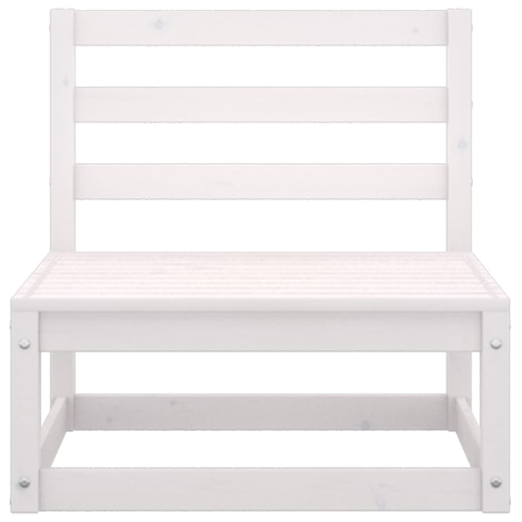 3-tlg. Garten-Lounge-Set mit Kissen Weiß Kiefer Massivholz