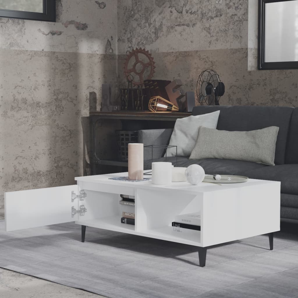 Couchtisch Weiß 90x60x35 cm Holzwerkstoff