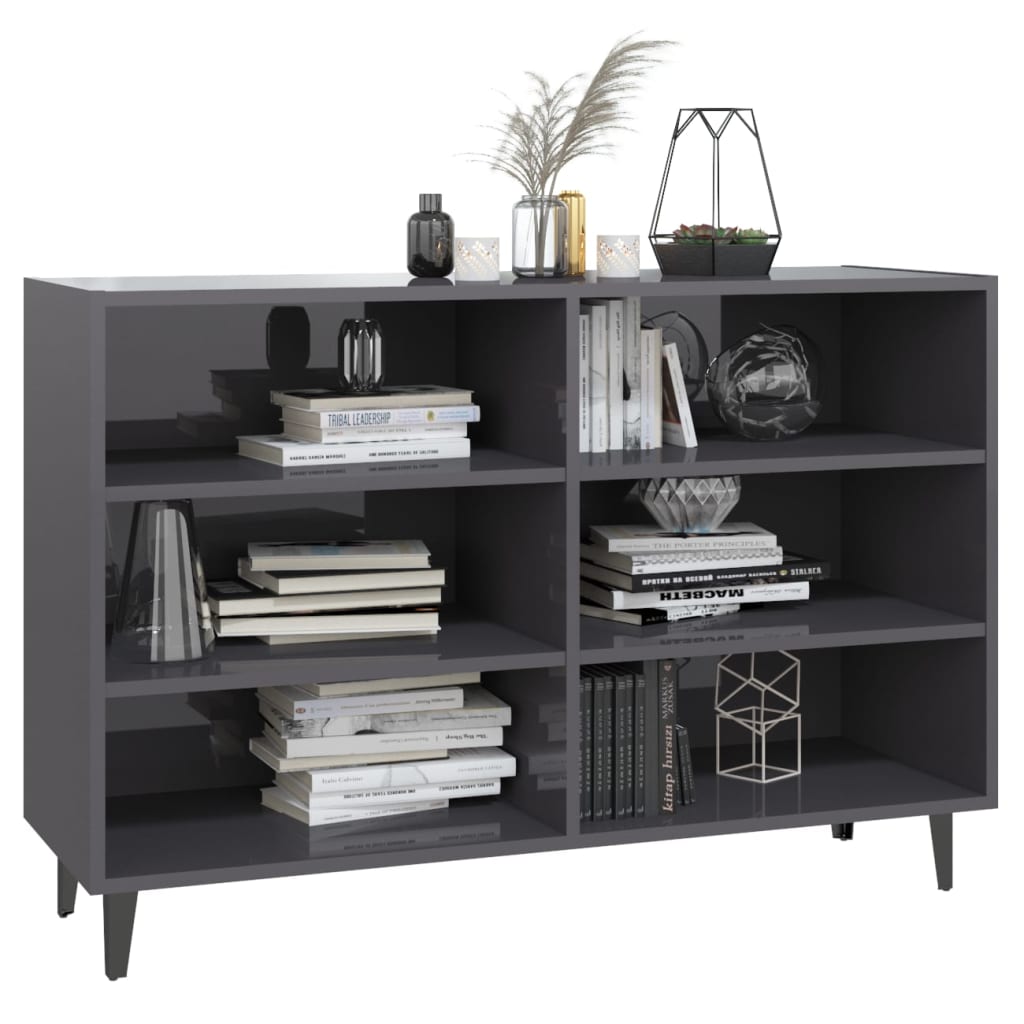 Sideboard Hochglanz-Grau 103,5x35x70 cm Holzwerkstoff