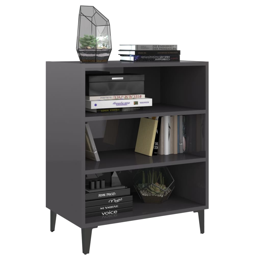 Sideboard Hochglanz-Grau 57x35x70 cm Holzwerkstoff