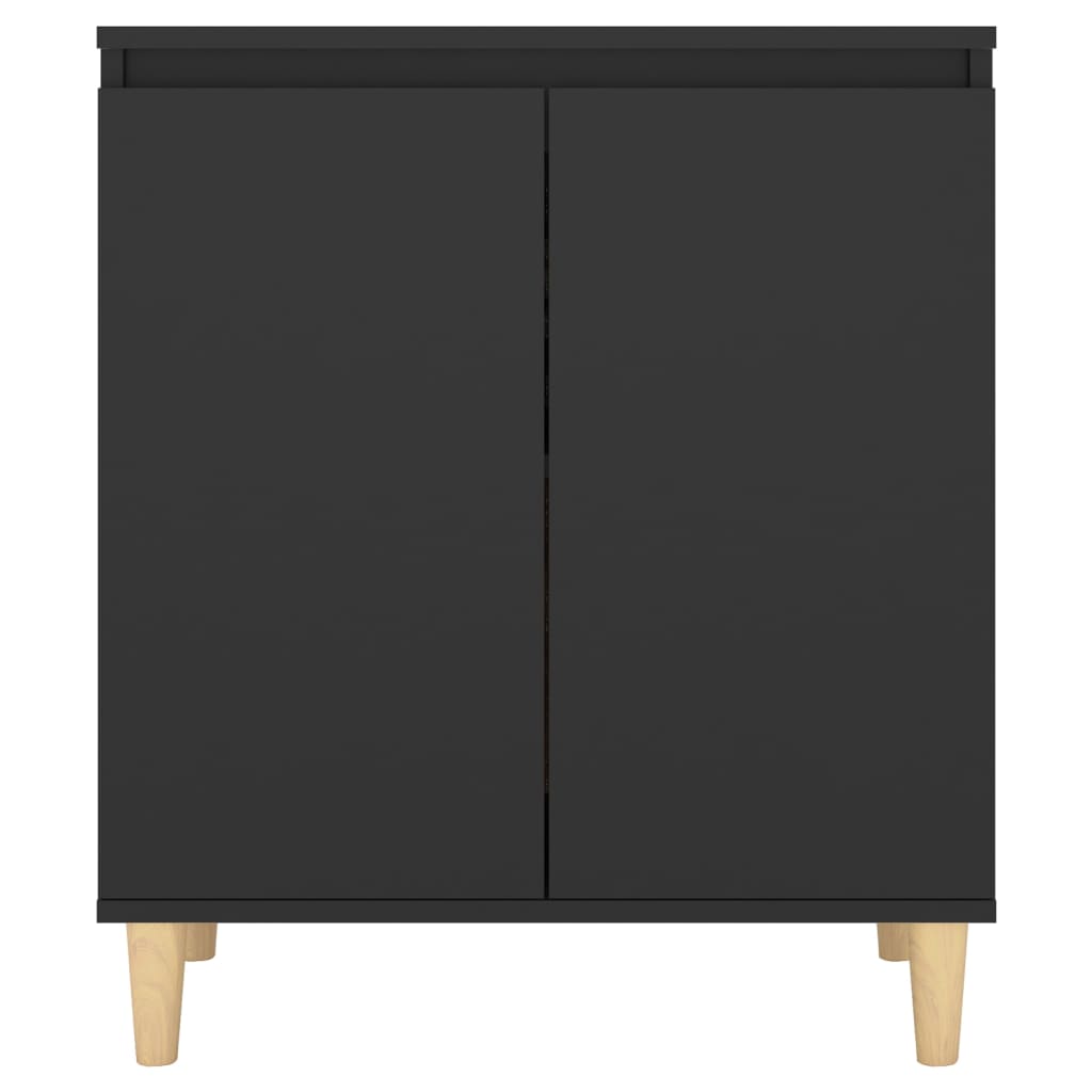 Sideboard mit Massivholz-Beinen Schwarz 60x35x70 cm
