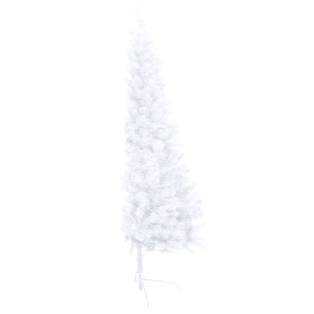 Künstlicher Halb-Weihnachtsbaum mit Ständer Weiß 120 cm PVC