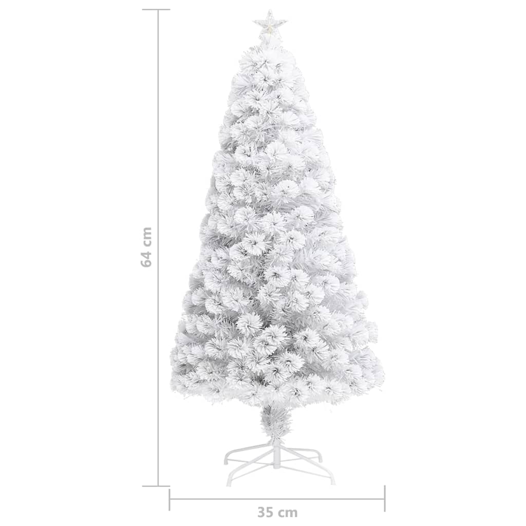 Künstlicher Weihnachtsbaum mit Beleuchtung Weiß 64 cm Glasfaser