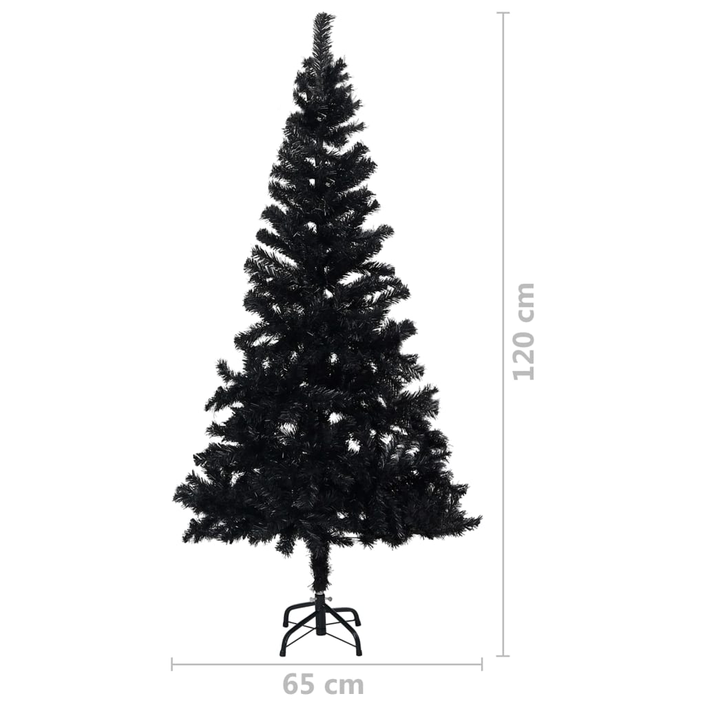 Künstlicher Weihnachtsbaum mit Ständer Schwarz 120 cm PVC