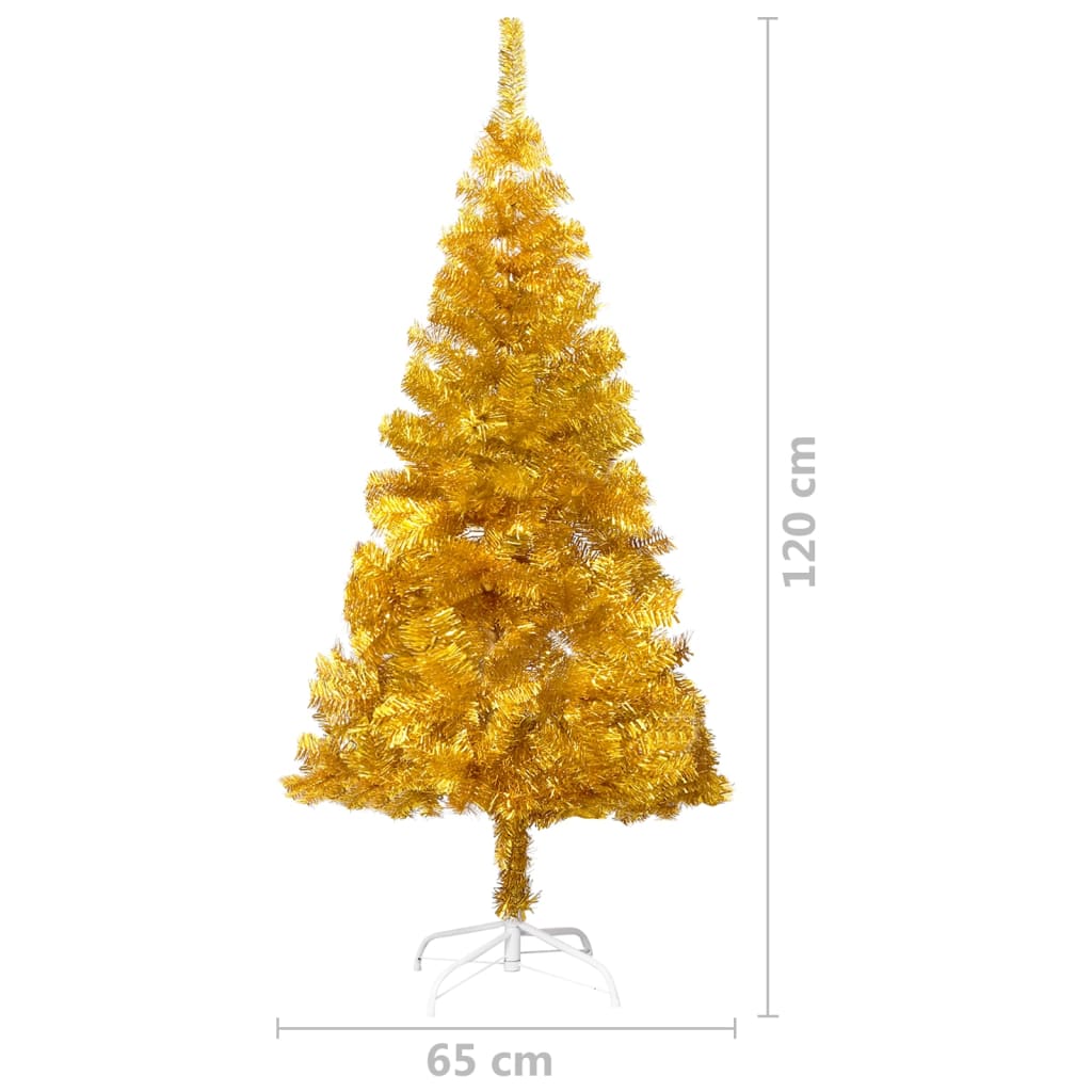 Künstlicher Weihnachtsbaum mit Ständer Gold 120 cm PET