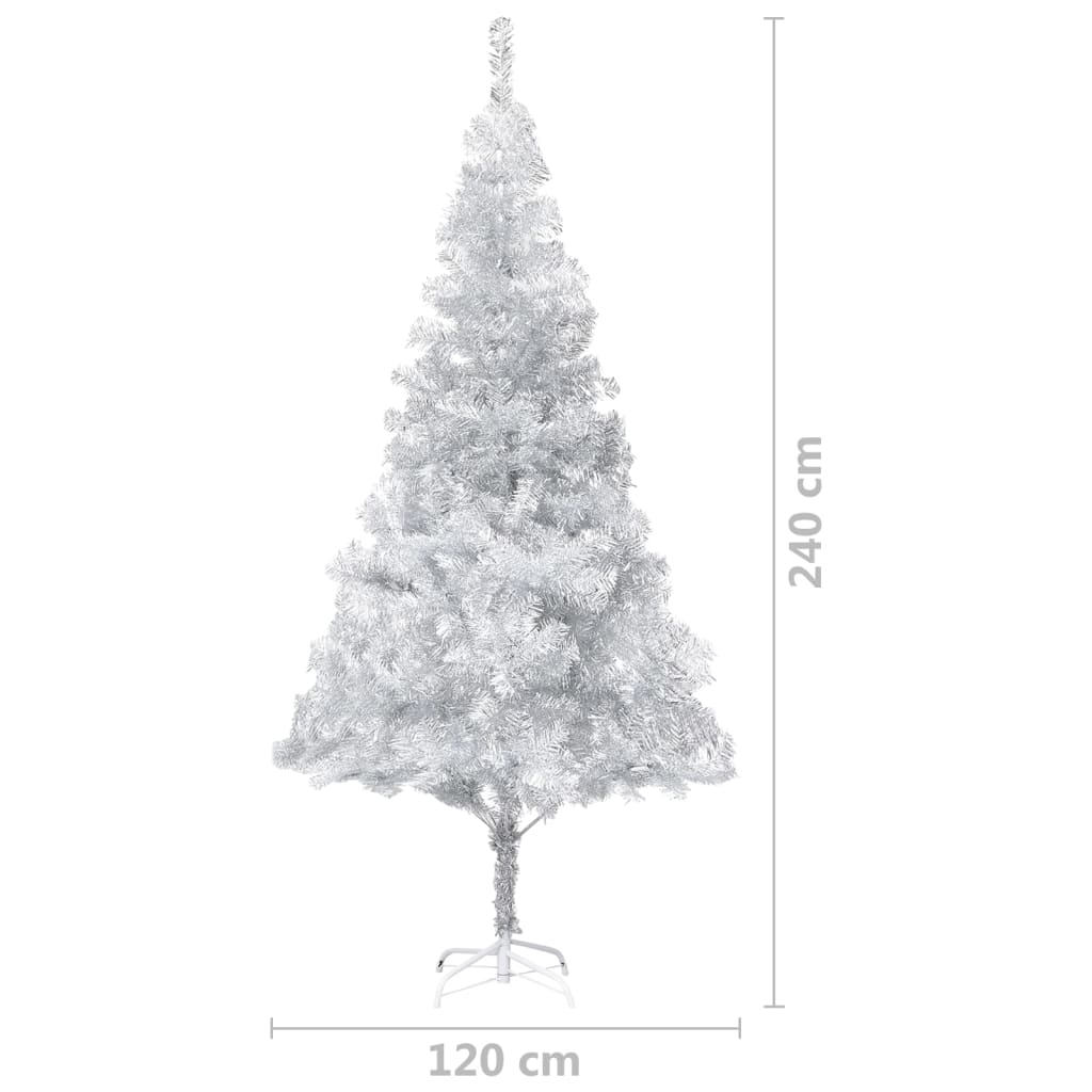 Künstlicher Weihnachtsbaum mit Ständer Silber 240 cm PET