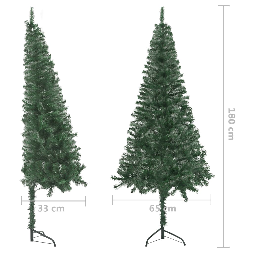 Künstlicher Eck-Weihnachtsbaum Grün 180 cm PVC