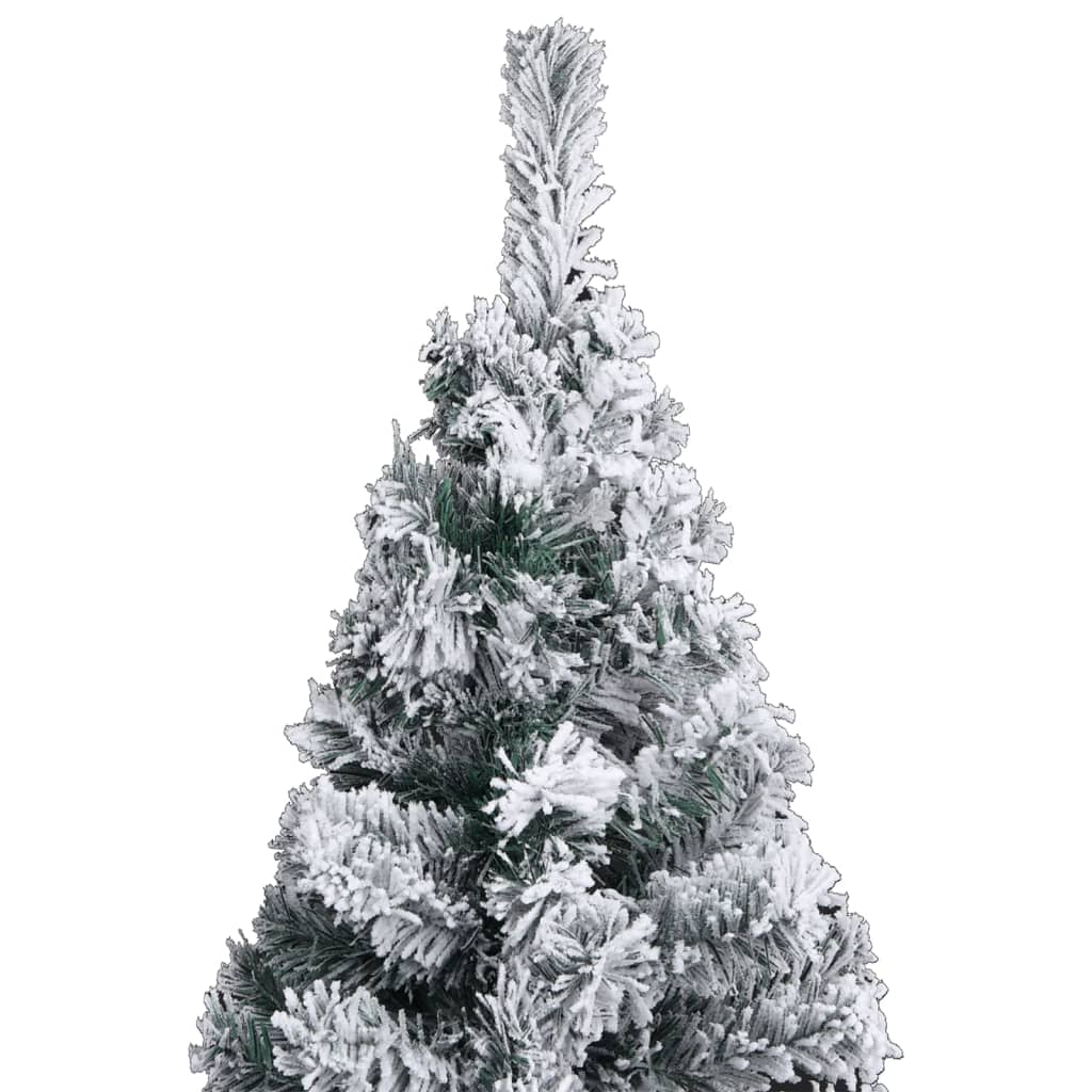 Künstlicher Weihnachtsbaum Schlank mit Schnee Grün 120 cm PVC