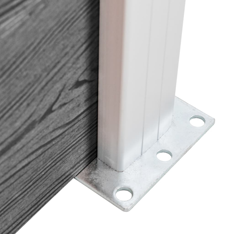 Zaunelement Set WPC 699x146 cm Grau