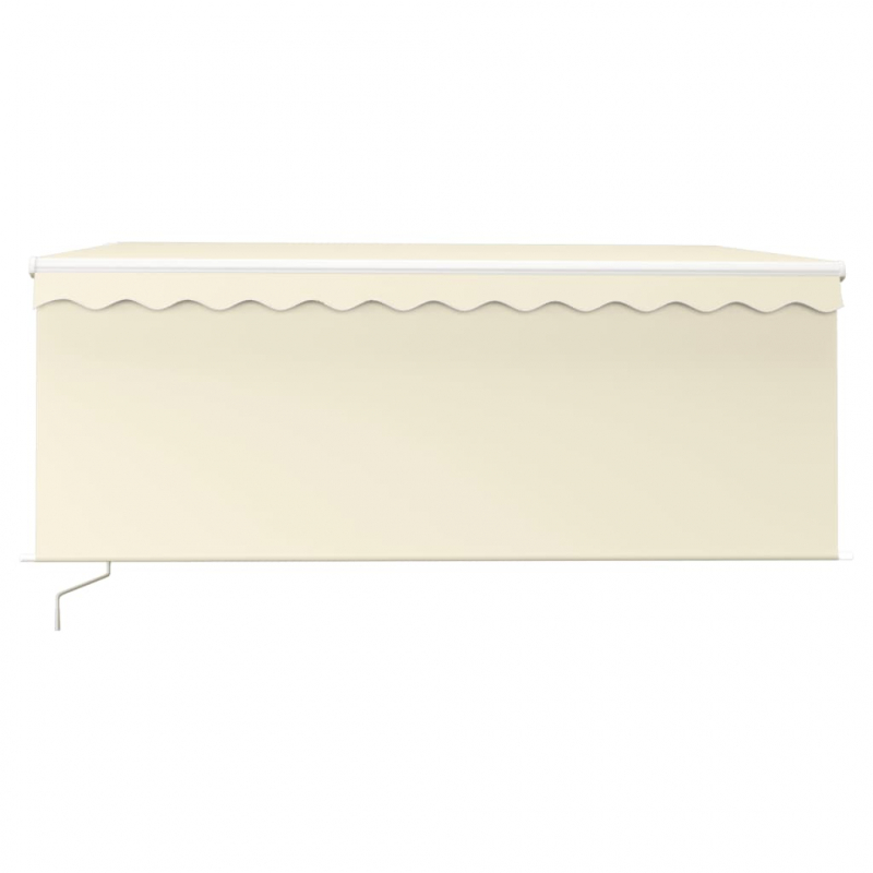 Markise Manuell Einziehbar mit Rollo & LED 3,5x2,5 m Creme