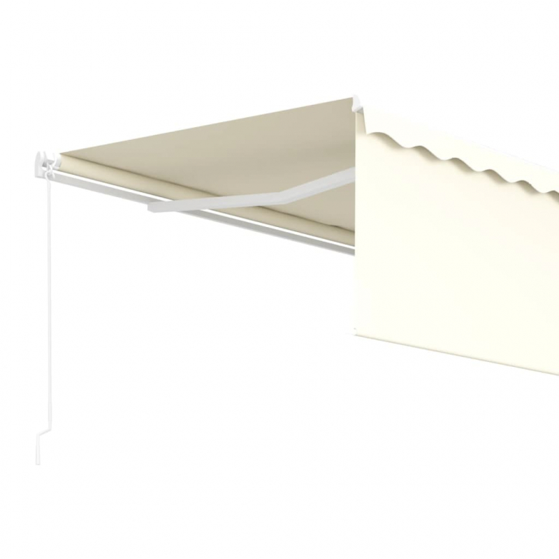 Markise Manuell Einziehbar mit Rollo 4x3 m Creme