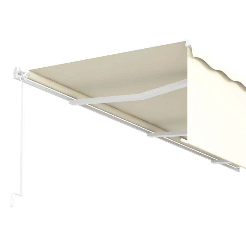 Markise Manuell Einziehbar mit Rollo 6x3 m Creme