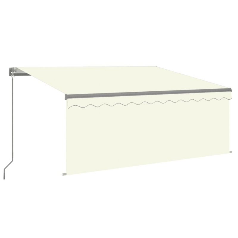 Markise Manuell Einziehbar mit Rollo & LED 3x2,5 m Creme