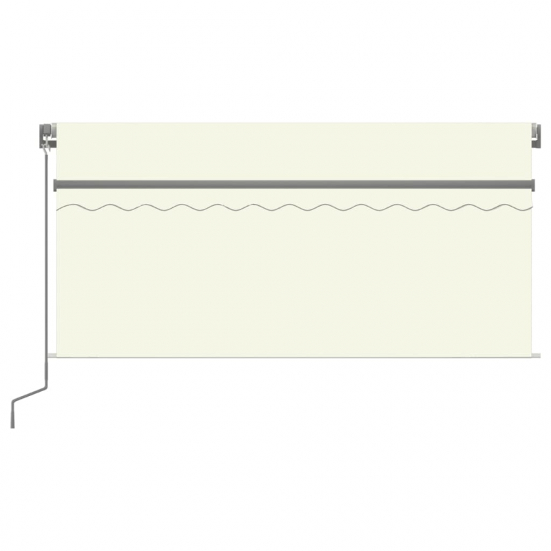 Markise Manuell Einziehbar mit Rollo & LED 3x2,5 m Creme