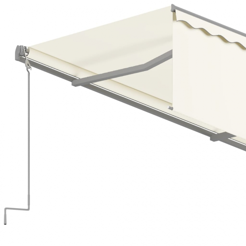 Markise Manuell Einziehbar mit Rollo 4,5x3 m Creme