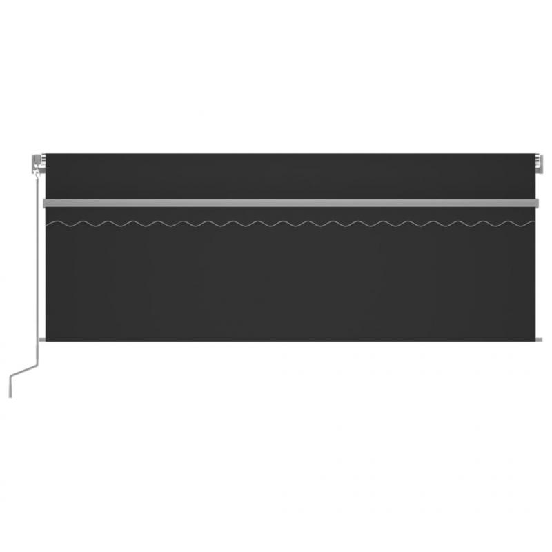 Markise Manuell Einziehbar mit Rollo 4,5x3 m Anthrazit