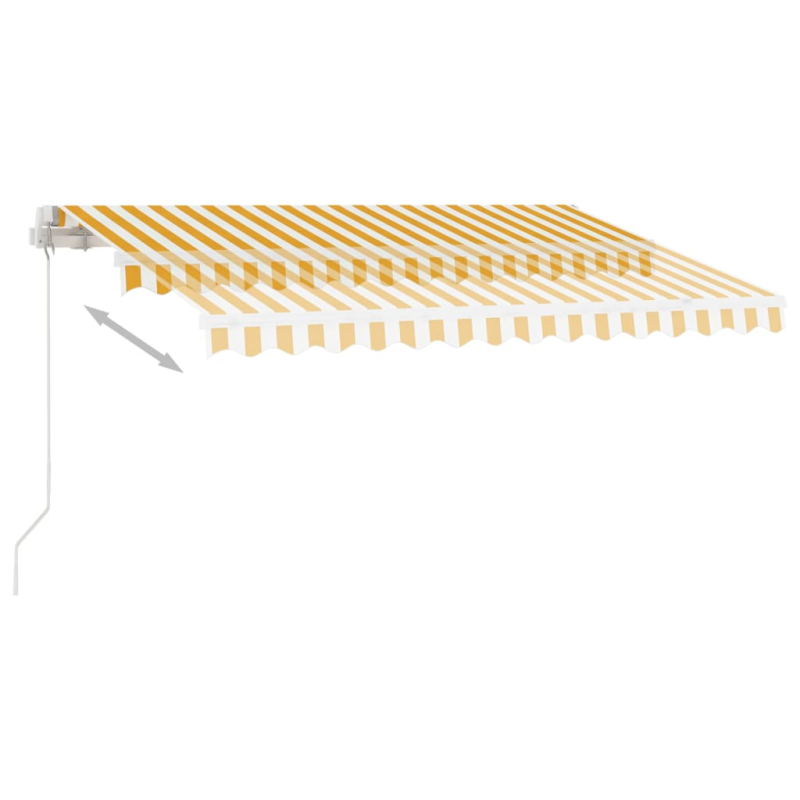 Markise Manuell Einziehbar mit LED 300x250 cm Gelb Weiß