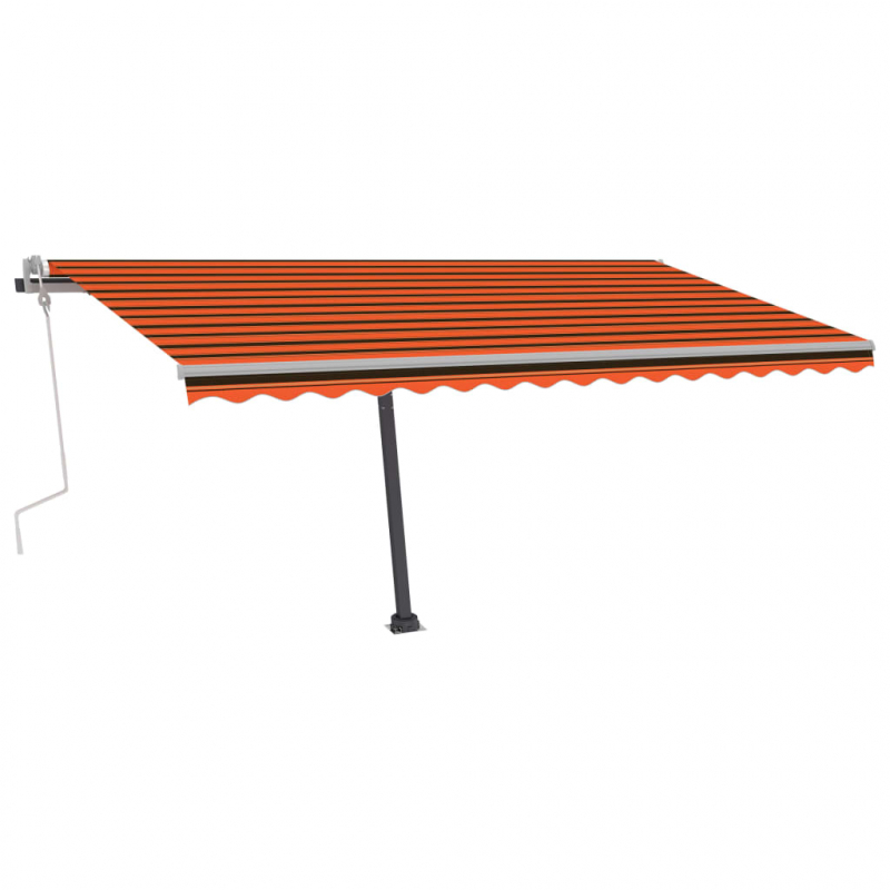 Standmarkise Manuell Einziehbar 450x300 cm Orange/Braun